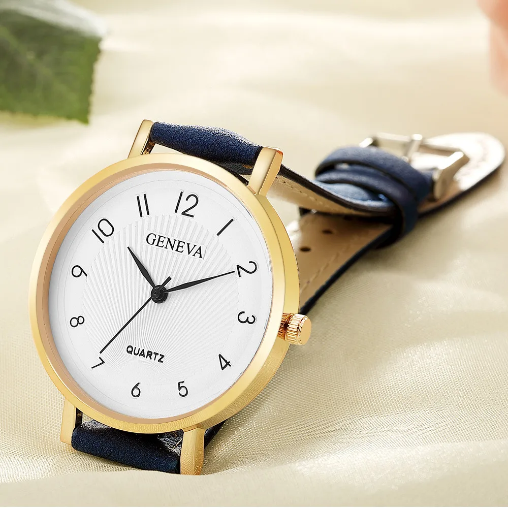 Geneva Fashionable Leather Casual Analog Quartz Wrist Watch Business Watches Geneva Fashionable Leather Casual Analog Quartz Wrist Watch Business Watches