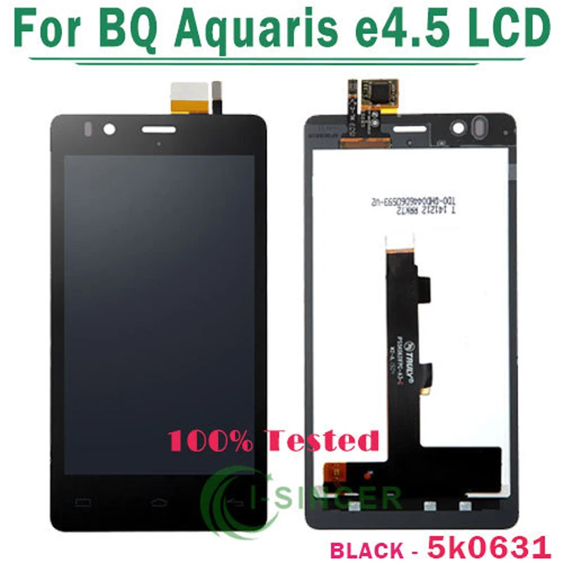 

For BQ Aquari e4.5 LCD Display Screen Touch Digitizer Assembly Black 5k0631 Version Free Shipping