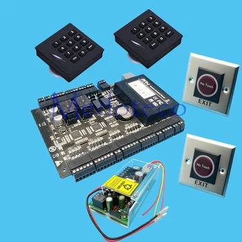 

DIY Full access control panel System+12V5A Power+Keyapd KR102E rfid Reader+Infrared Exit Button Rfid Card Access Control C3-200