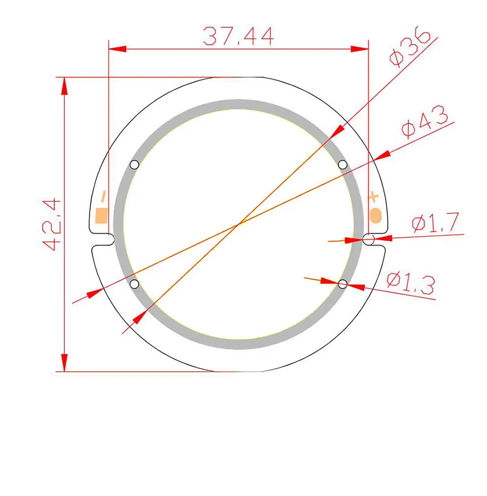 43 мм диаметр круглый COB светодиодный холодный белый излучающий цвет светодиодный светильник 3 Вт 9 Вт DC 9 в 27 в светодиодный источник освещения для светодиодный светильник