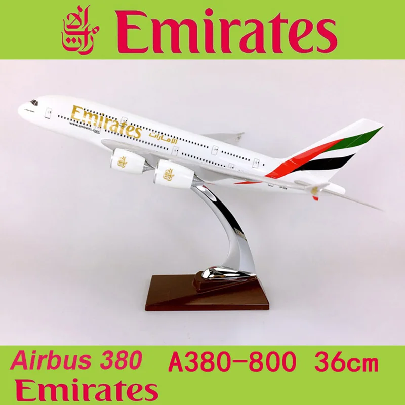 36 см 1:200 Airbus A380-800 модель ОАЭ авиакомпания с базовым сплавом самолет коллекционный дисплей украшение дома