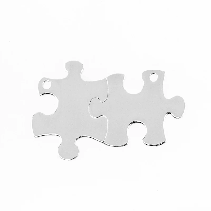 

jigsaw puzzles piece necklace&Pendant for women men best friend stainless steel charm necklaces DIY Jewelry wholesale 1pcs