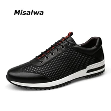 Misalwa 2017 Atmungsaktive Sommer Männer Casual Leder Schuhe Neuen Britischen Freizeit Weichen Außerhalb Männer Schuhe Große Größe 37-47