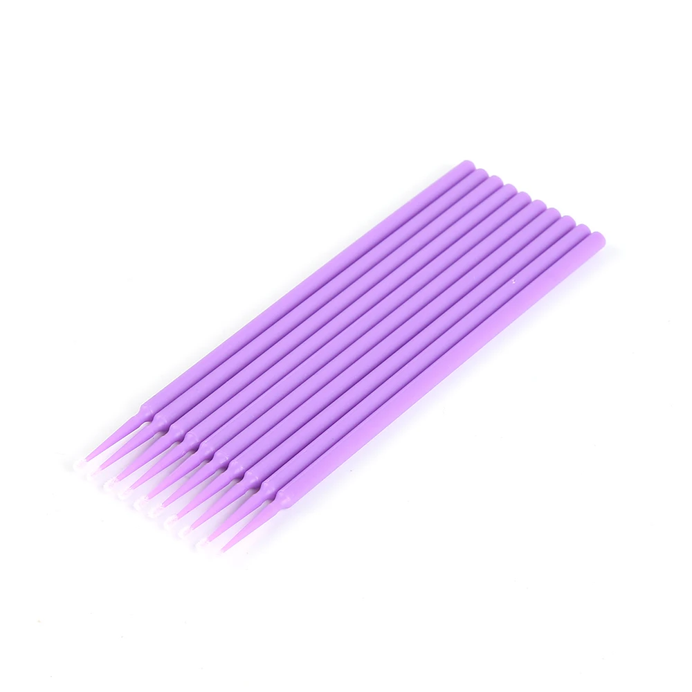 Одноразовые ватные тампоны зубные щетки тампон 100 шт/партия микрощетки с индивидуальным покрытием палочки для удаления ресниц аппликаторы - Color: 100 PCS Size S