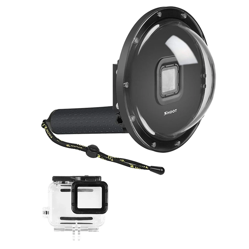 

SHOOT Dome Port for GoPro Hero 6/Hero 5/Hero(2018) Black Camera Underwater Diving Transparent Lens Housing Dome with Gray Floa