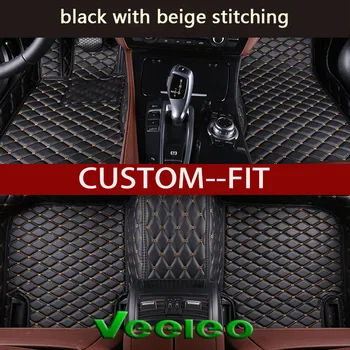 

Veeleo 6 Colors Car Floor Mats for Toyota Previa 2006-2016 Leather Auto Floor Mats All Weather Waterproof Anti-slip 3D Carpet