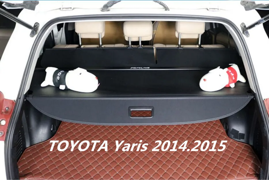 

JIOYNG Car Rear Trunk Security Shield Cargo Cover For TOYOTA Yaris 2014.2015.2016.2017 High Quali Auto Accessories Black Beige