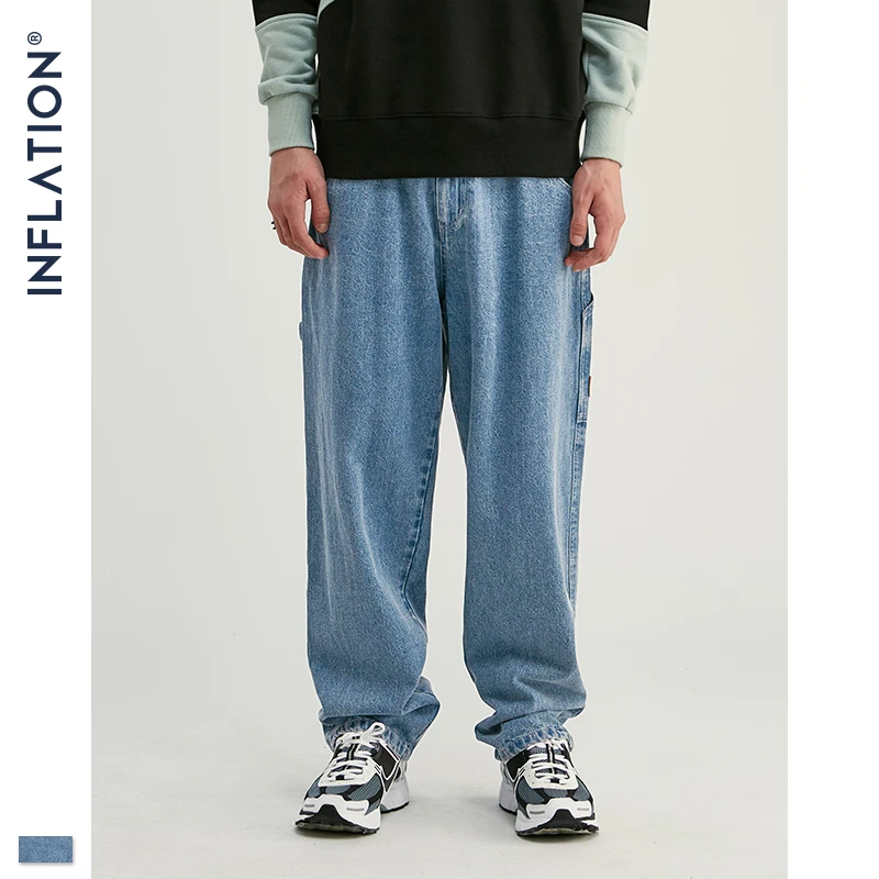 Джинсы INFLATION Fashion Modis мужские уличные свободные прямые джинсы Мужские 2020 AW