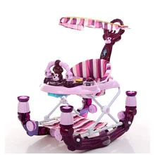 2 в 1 многофункциональные детские ходунки, универсальные колеса, складные, три скорости регулировки, шесть колес, детское кресло-качалка с тентом