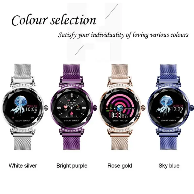 

2019 Female Smart Bracelet New H2 Continuous Heart Rate Monitoring Magnetic Strap Sports Fitness Tracker Beautiful Multi Sport