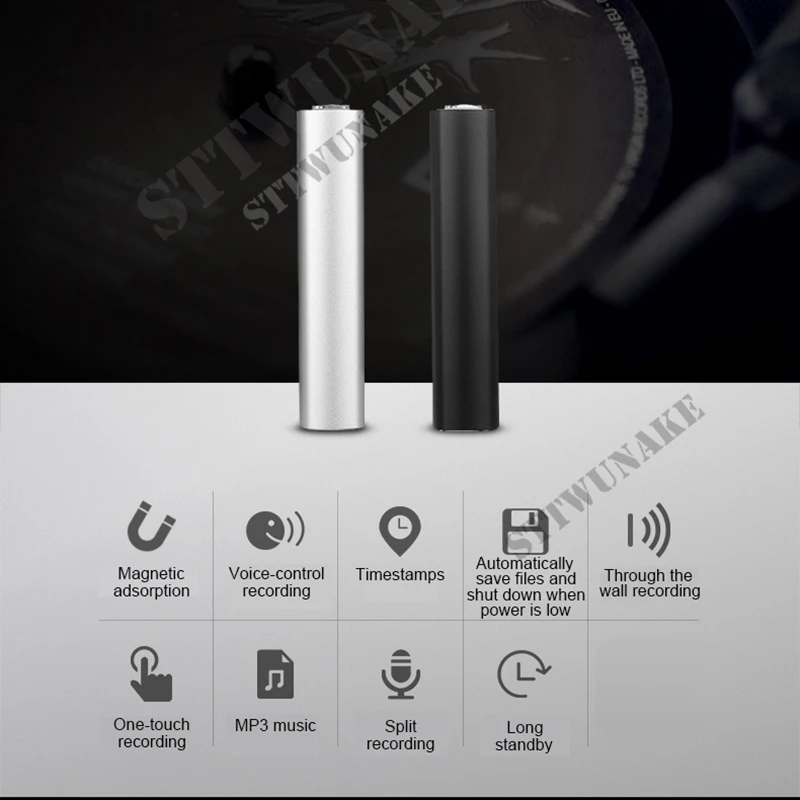  STTWUNAKE originale Mini Audio Voice Recorder 600 ore di registrazione Magnetica professionale HD D