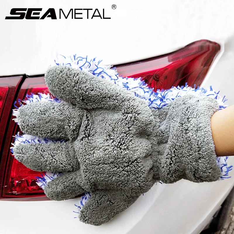 

Car Wash Gloves Soft Auto Plush Detailing Clean Wet Dry Cleaning Window Washing Exterior Washer Care Cleaner Glove Accessories