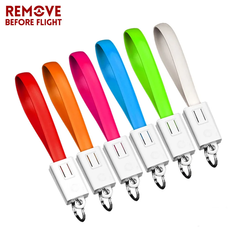 

Candy Color Mini Cable Keychain For iPhone Micro USB Cable Charger Portable Charging Sync Data Cord USB Accessory Key Chain