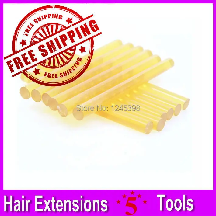 30 pcs 1.1X18cm Glue Stick / Fusion Glue / Keratin Glue Plastic Bag Simple Package DHL Free Shipping