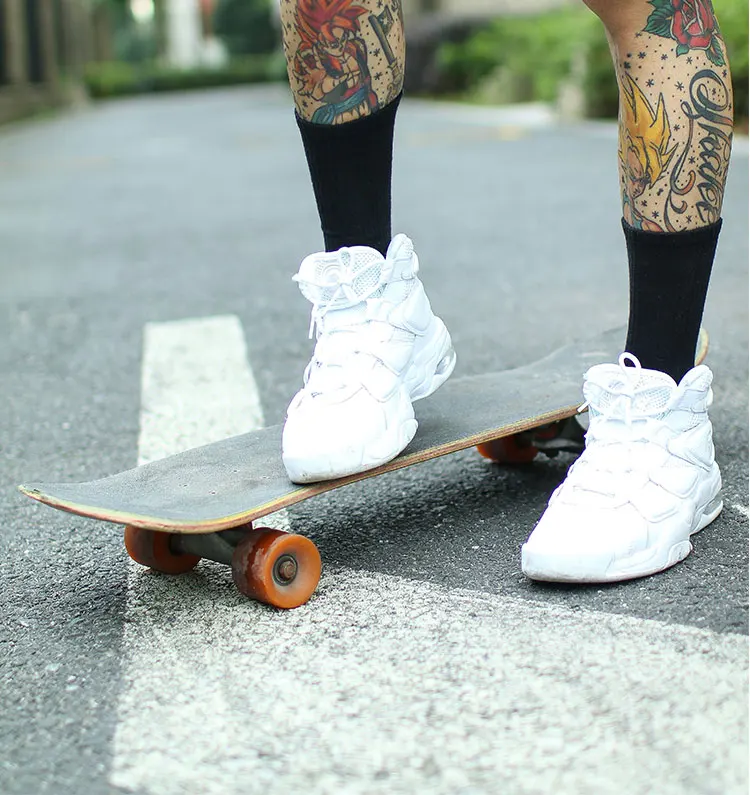 

IMINCN 1Pair INS Cotton Brand New Quality Casual Sport Business Anti-Bacterial Deodorant Breatheable Man Black White Long Sock