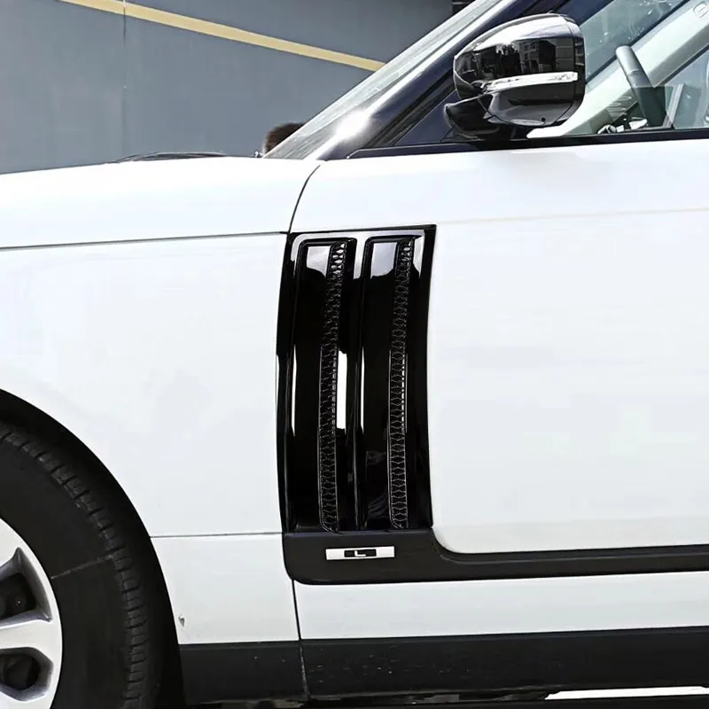 

For Land Rover Range Rover Vogue SVO 2014-2018 ABS Gloss Black Chrome Car Side Door Air Vents Kit Trim Accessories 2pcs