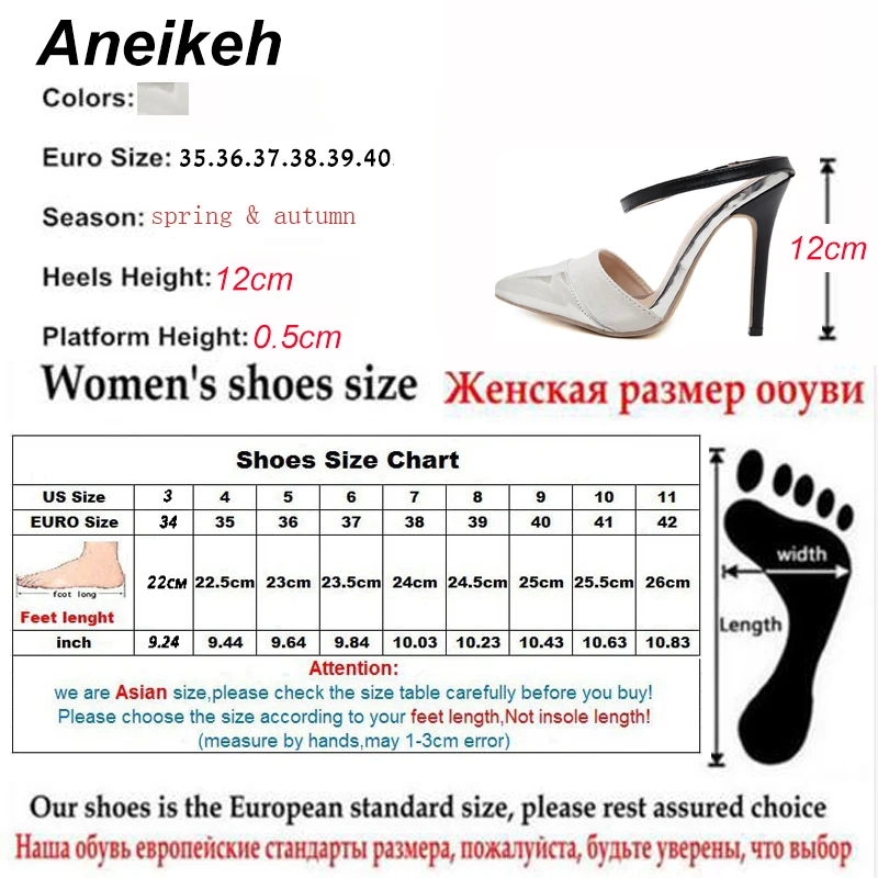 Aneikeh Women Bling Bling PU Buckle Strap Pumps Design Sexy Dress Super High Heel Cut out Shoes Ladies Party Dress Shoes