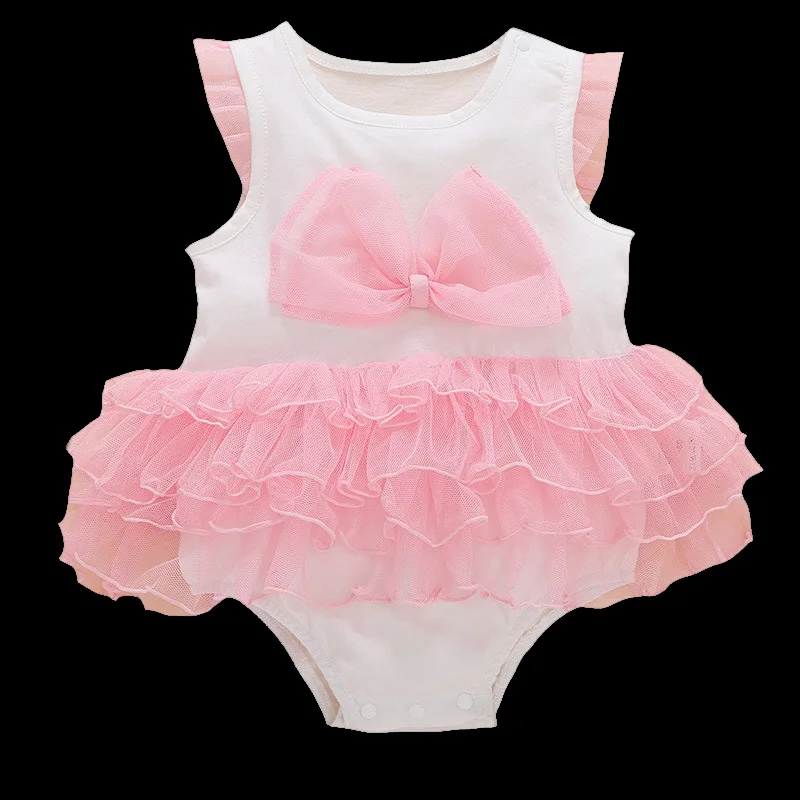 2018 Moda Beb Menina Linda Princesa Crian as Bodysuit Tri ngulo Gaze 