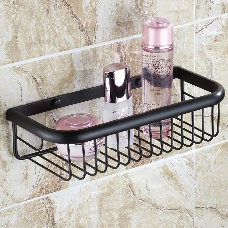 Classic Black Bronze Antique Brass Square Rack Basket / 30 Cm Bathroom Shelf Cosmetic Accessories | Дом и сад