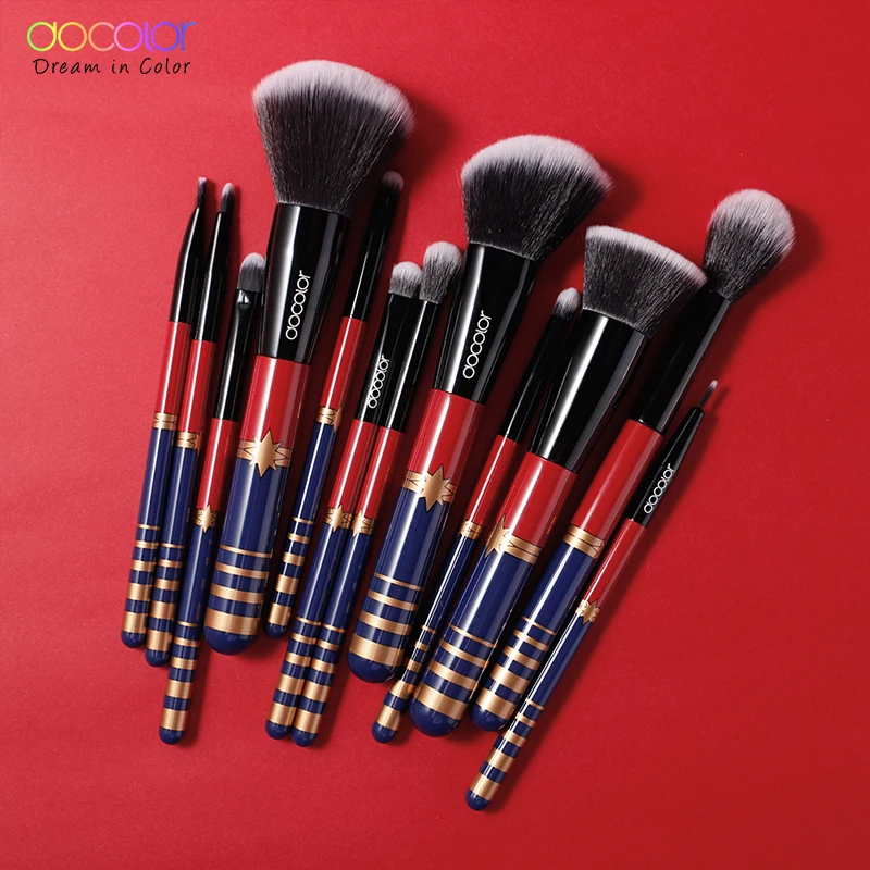 Preise Docolor 12PCS Make Up pinsel Professional Foundation Pulver Lidschatten Make Up Pinsel Set Synthetische Haar Kosmetik Pinsel