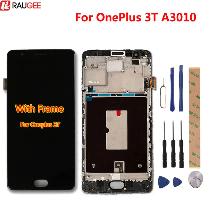 

For Oneplus 3T Lcd Display +Touch Screen With Frame New Digitizer Touch Screen Panel Accessory Replacement For One Plus 3 A3010