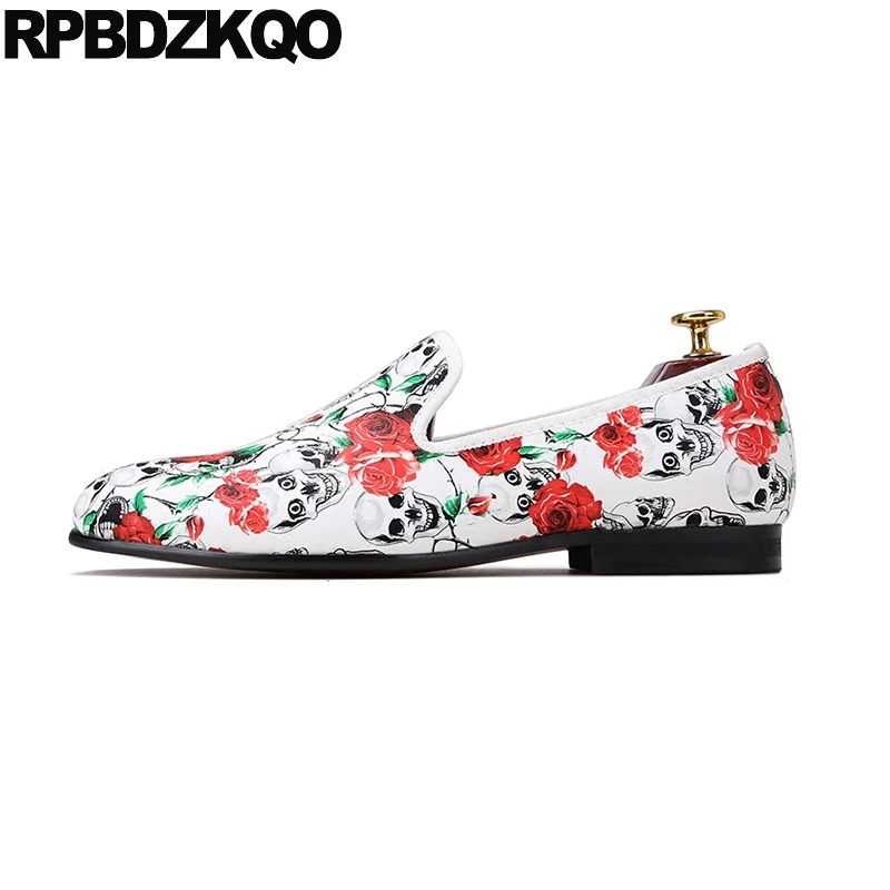 Custom Skull Men Brand European Big Size Runway Loafers Party British