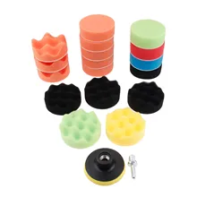 Yetaha 19 шт. 80 мм Автомобильный полировальный буферный коврик набор губчатых колес с M14 адаптер для дрели инструменты для ухода за краской для мытья полировщик