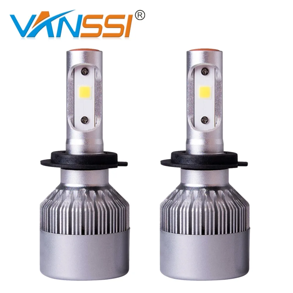 

VANSSI 1 Set H7 LED Headlight Bulbs LED Fog Light Lamp All in One LED Kit High Power 60W 6000LM 6000k White