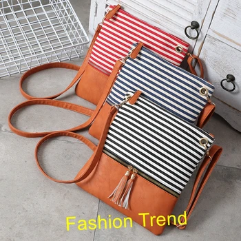 

20pcs/lot Factory for promotion cheap price new supply most popular tassel canvas crossbody bag for girls