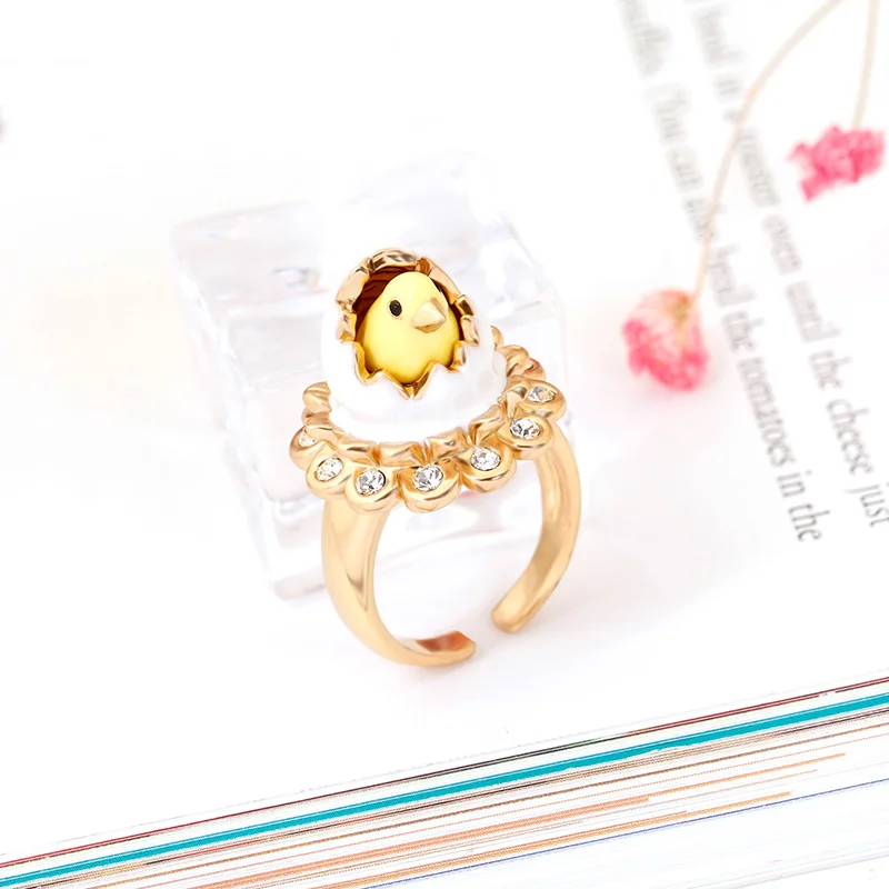 enamel bird ring
