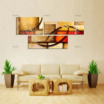

Decorative Pictures 3 Pieces Abstract Oil Painting On Canvas Handmade Picture Decoraction Modular Wall Art For Home Room Decor