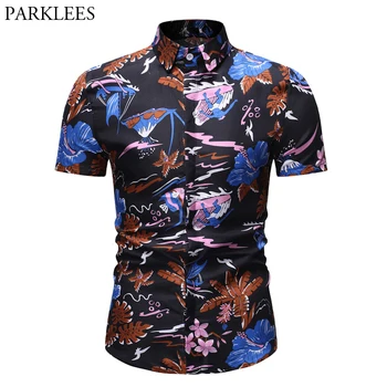 

Funny Surfing 3D Prined Hawaiian Shirt Men 2019 Summer Short Sleeve Button Down Tropical Aloha Shirts Mens Party Holiday Chemise