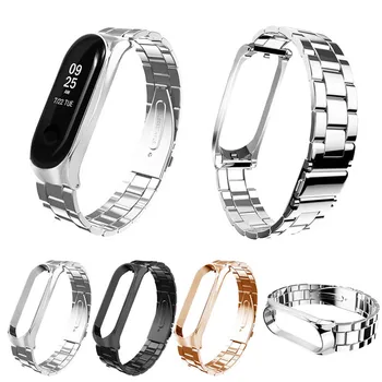 

Stainless Steel Watchband Strap Loop Replacement Band for Miband 3 Bracelet DU55