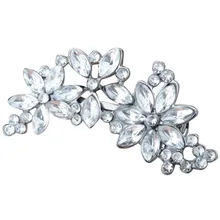 Серебряные женские стразы цветок кристалл заколка для волос ювелирные изделия