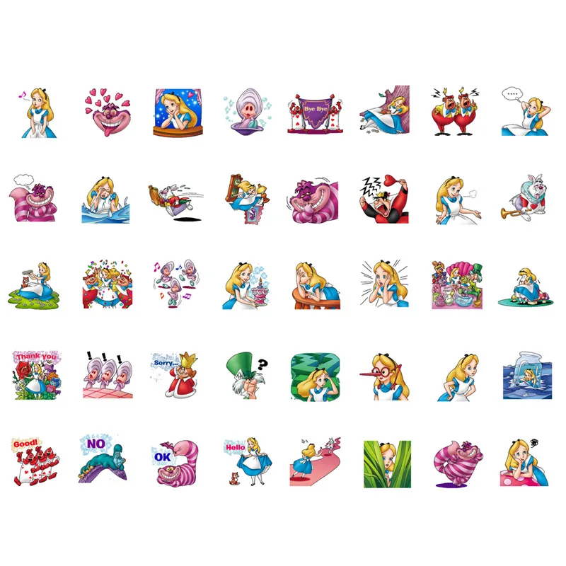

1 PCS Cute Alice in Wonderland Scrapbook Label Aesthetic Stickers Cute Stationery Back to School Supplies