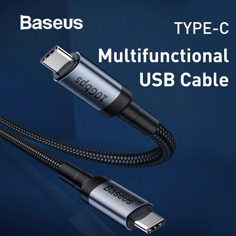 

Baseus USB Type C to Type C Cable 5Gbps Data Transmission Speed QC3.0 Fast Charging Cable Gen2 Support Projection Screen