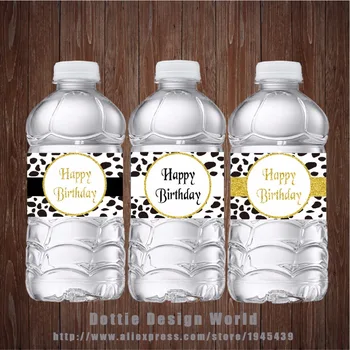 

20 pcs/lot Black Gold Farm Cow Water Bottle Labels Candy Bar wrapper Baby shower Birthday Christmas Party decoration Supplies