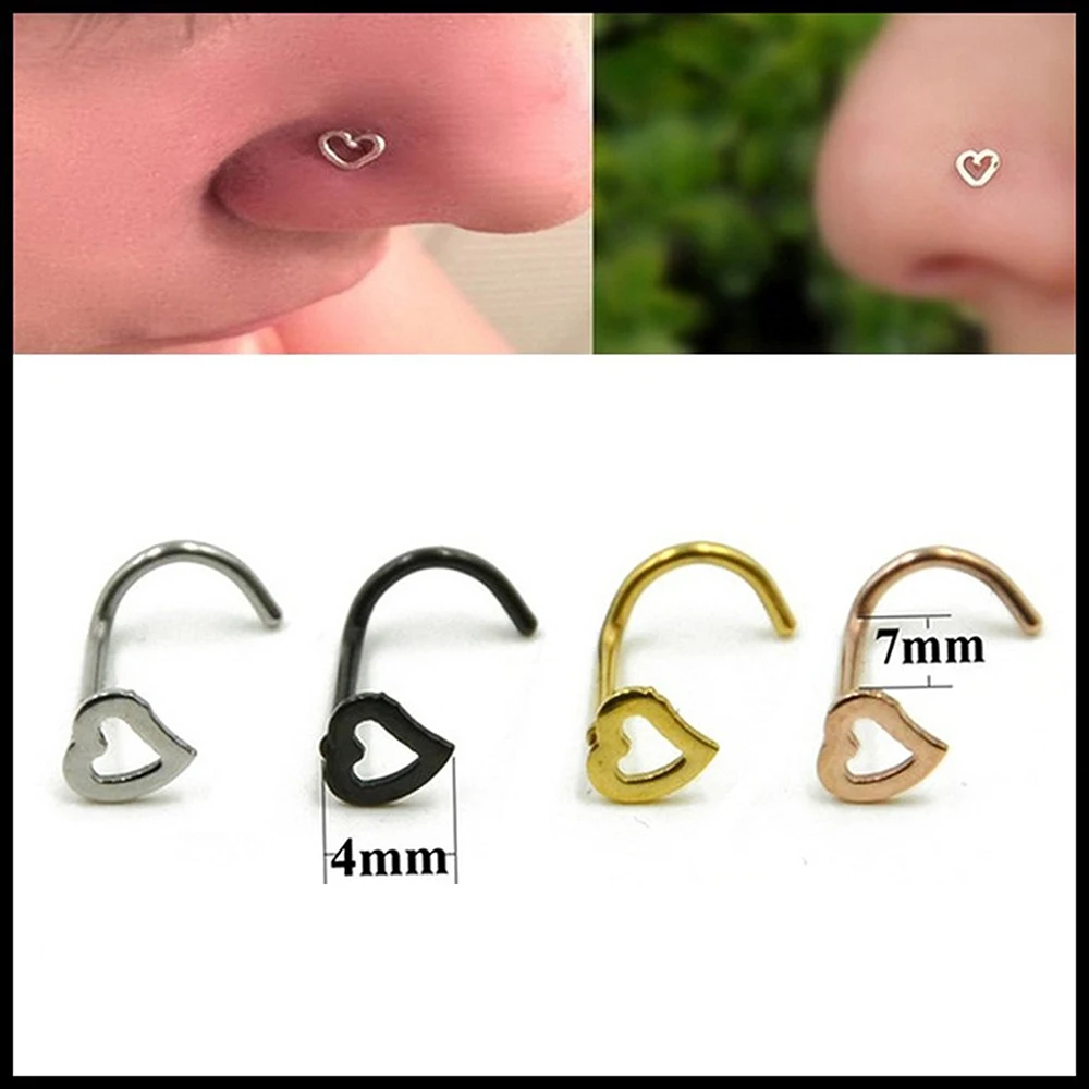 Stainless Steel Silver Gold Nose Open Hoop Ring Earring Body Piercing ...
