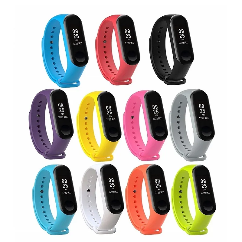 Pulseira de Pulso para Xiao Pçs para Xiao Banda 2 Pulseira Inteligente Silicone Correias Acessórios Substituição 100 mi 4 3