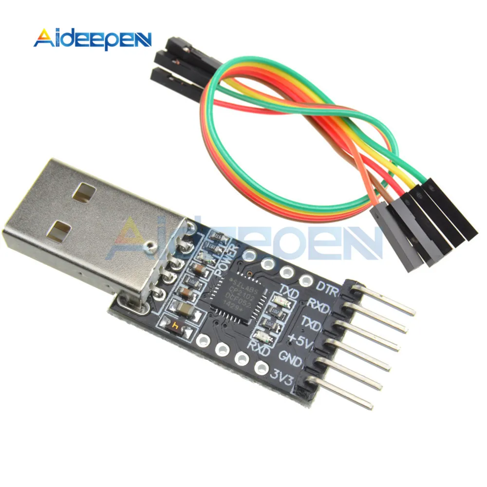 CP2102 Chip Board USB 2.0 to UART TTL 6PIN Connector Module Serial Converter  with Dupont line - AliExpress