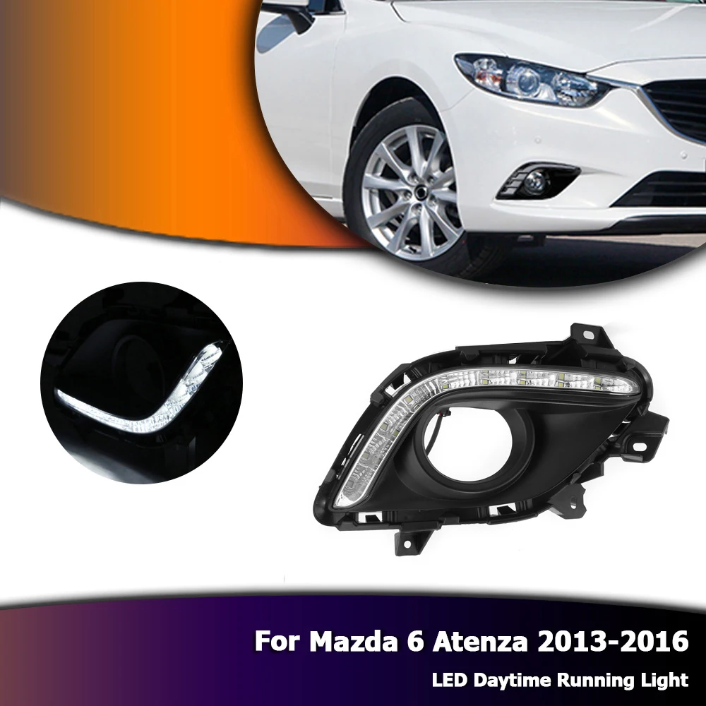 

For Mazda 6 Atenza 2013-2016 Auto White Car LED Daytime Running Light DRL Daylight Fog Lamp D35