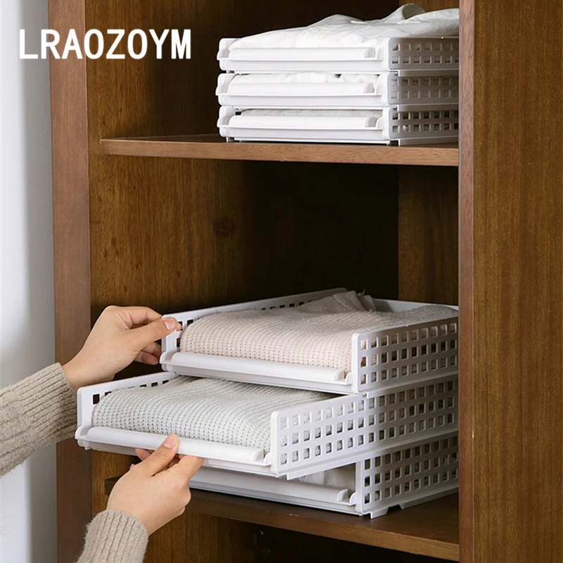 LRAOZOYM الطبقات تخزين الأدراج الملابس لعب أحذية PP يمكن مكدسة ل خزانة الحمام نوم منظم منزلي LR234 LRAOZOYM الطبقات تخزين الأدراج الملابس لعب أحذية PP يمكن مكدسة ل خزانة الحمام نوم منظم منزلي LR234