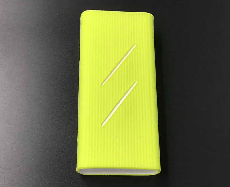 Силиконовый защитный чехол, кожный чехол для Xiao mi Xiaomi 20000mAh power Bank 2C PLM06ZM PLM07ZM power bank чехол - Цвет: Yellow(Green)