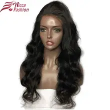 Wicca Fashion Glueless Кружевные передние парики для черных женщин Body Wave Бразильские Remy 100 человеческих волос предварительно выщипаны Hairline
