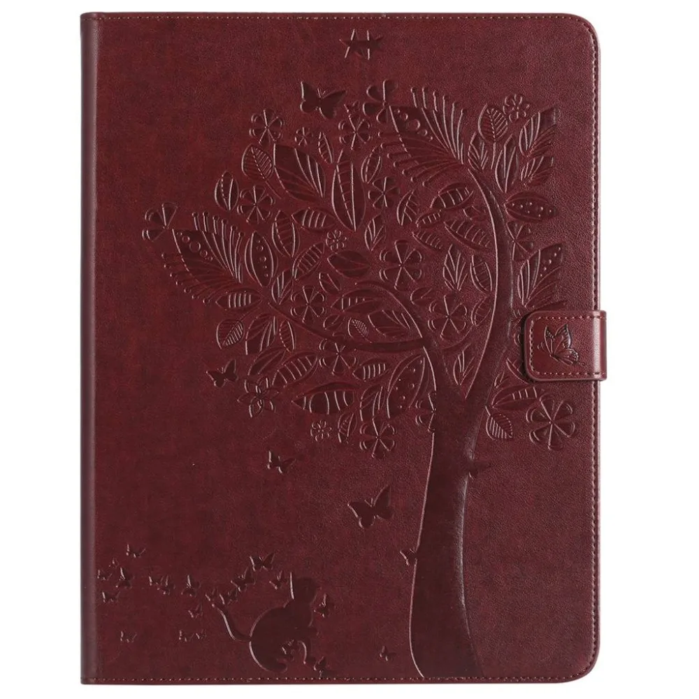 

For Apple iPad 2 3 4 A 1458 A1459 A1460Emboss Cat Tree Butterfly PU Leather Shell Stand Folio Protective Case Cover+gifts