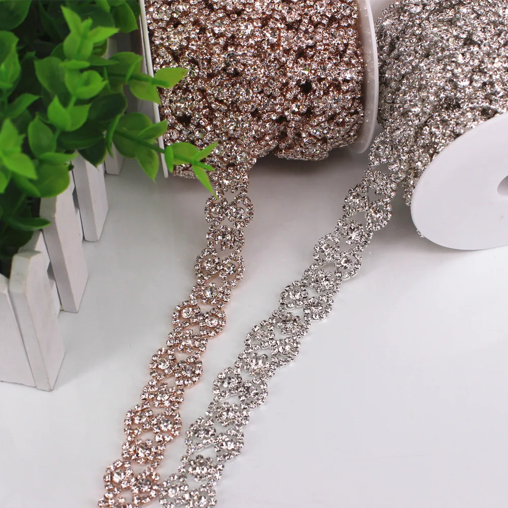 Bridal Dress Decoration Cup Chain Trimming Applique For Wedding Dresses Garment