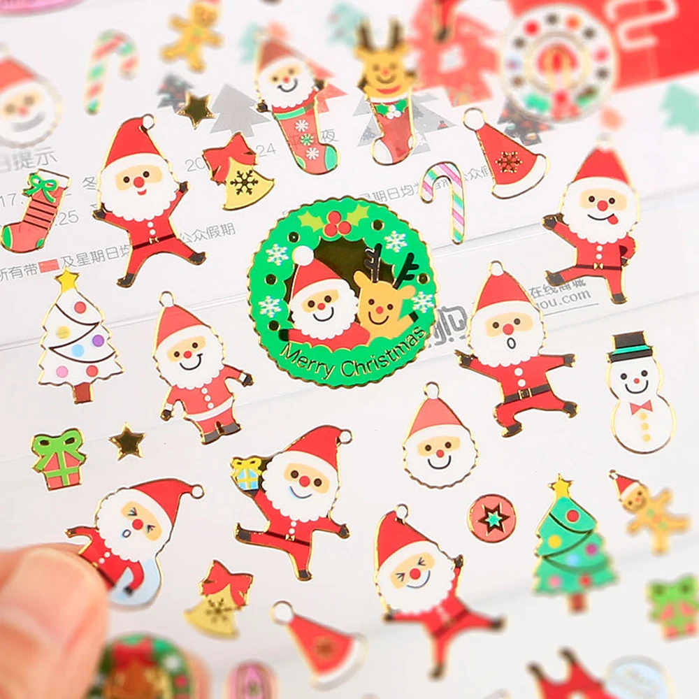 Merry-Christmas-Santa-Claus-Gilding-Decorative-Stickers-Adhesive-Stickers-DIY-Decoration-Diary-Stickers (4)