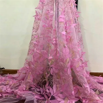 

2018 Latest Nigerian Laces Fabric High Quality Lace 3D Embroidered French Tulle Lace French African Lace Fabric H794-1