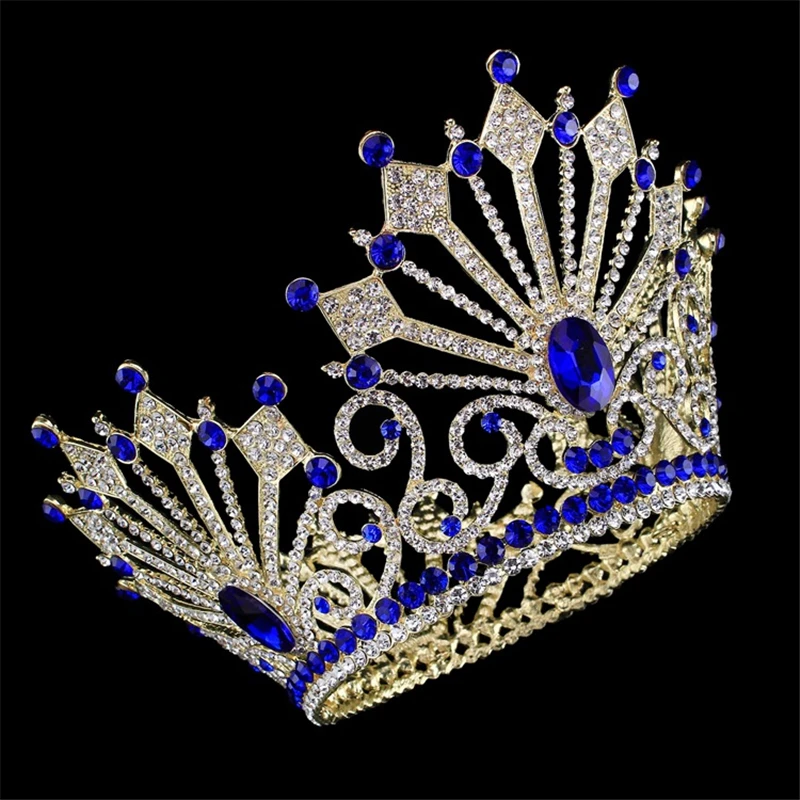 

High Quality Bride Tiaras and Crowns Hair Crown Full Crystal Rhinestone Large Queen Crown for Women Wedding Hair Jewelry