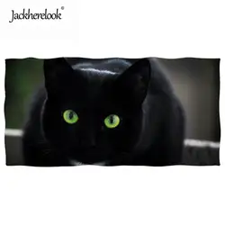 Jackherelook черная кошка 3D печатных Одежда заплыва полотенца s супер абсорбирующие летние пляжные одеяло для поездок пикников Пляжная накидка